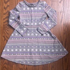 Jumping Beans Softest Dress Grey Cat Print Size 10